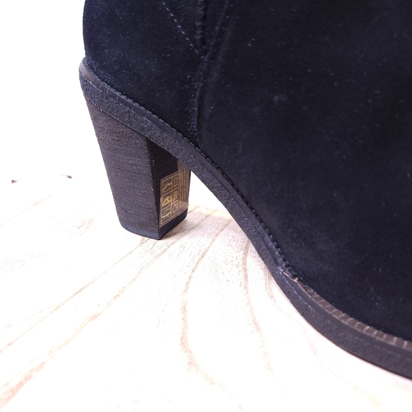 Black Suede Boots Vince Camuto Parka Slouchy WomenSZ 6.5 M Booties 3" heel - Picture 8 of 9